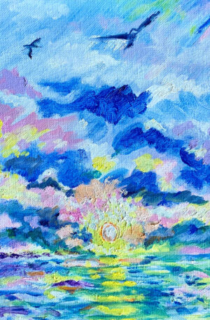 Sunburst, Oil, 10x10 - by Joan L Davidson