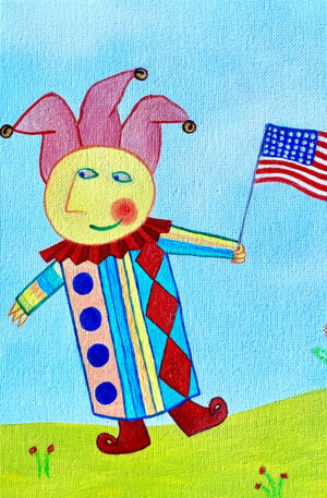 Happines On America, Oil, 10x10 - by Pablo Hernandez