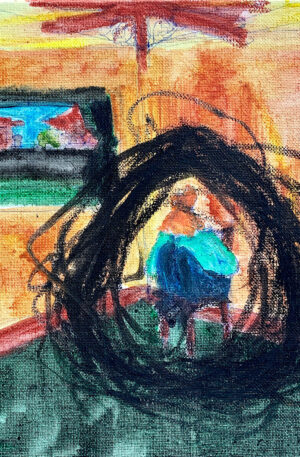 4:00AM, Mixed Media, 10x10 - by CiCi Cushman