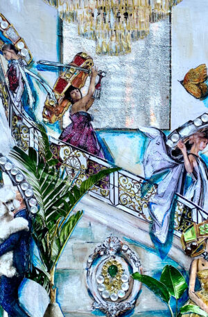 Angel In Quarantine, Mixed Media, 10x10 - by Suzette Jones