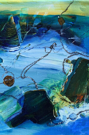 Beyond the Chaos, Mixed Media, Acrylic, Watercolor, 10x10 - by Midge Johnson