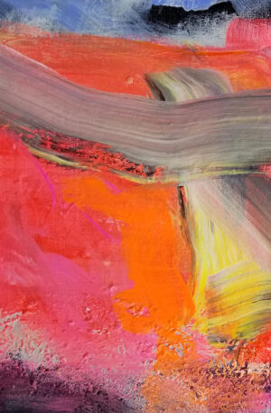 Fire & Ice, 10x10, Acrylic and Glitter - by Kathy Wright