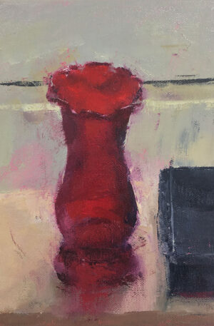 RED, Oil, 10x10 - by Lucy Barber